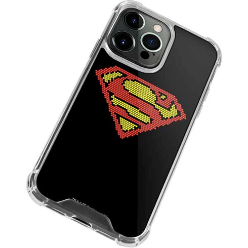 DC Comics Superman Logo Pixels iPhone 13 Pro Max Clear Case